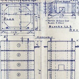 1972 Railroad Bangor Aroostook Roadway Signal Foundation Blueprint J15a DWDD13